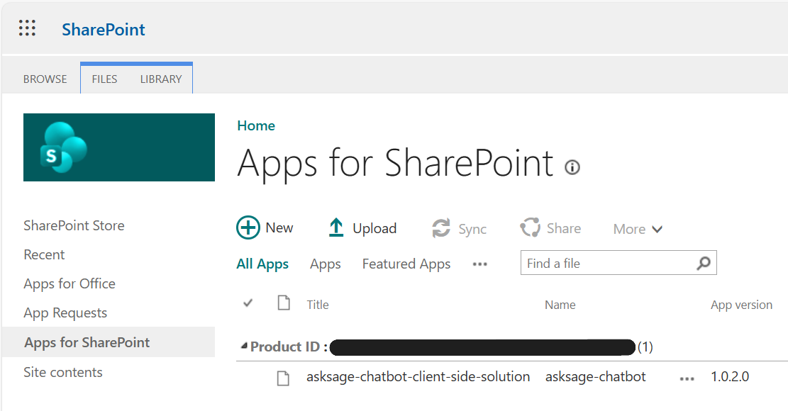SharePoint Admin Center showing the path to App Catalog