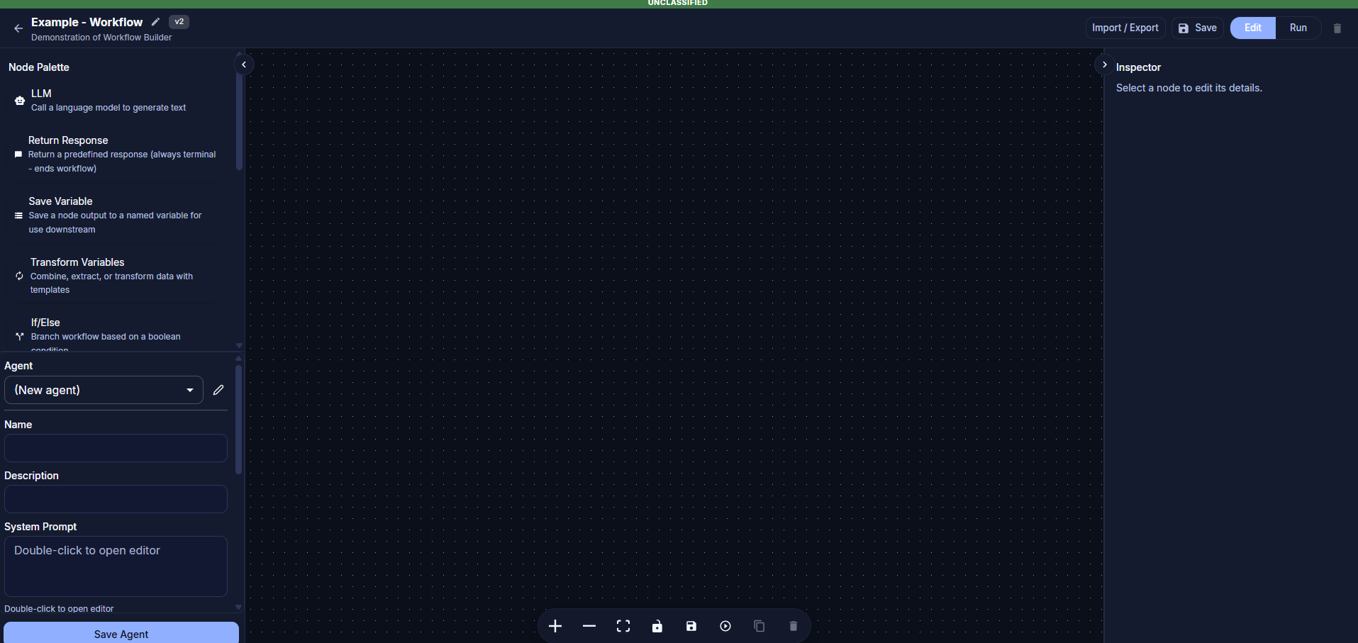 Agent Builder Workflow Interface