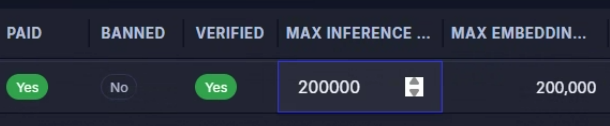 Token Allocation — Max Inference and Max Embedding Tokens