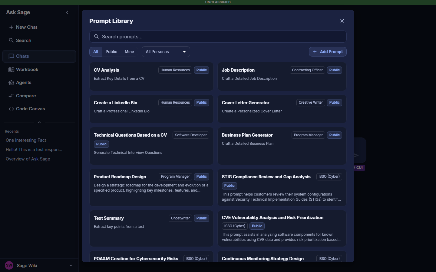 Prompt Library Interface