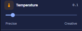 Ask Sage Temperature Control Slider