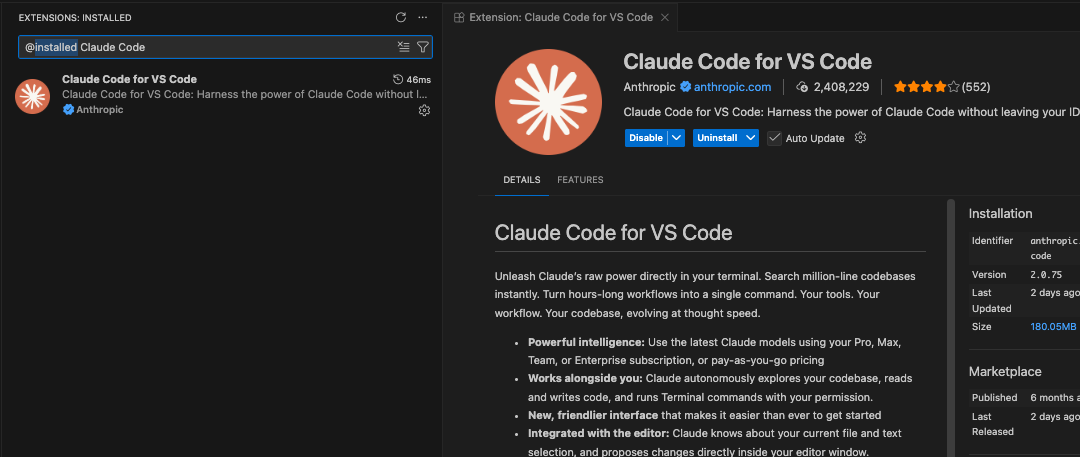 Claude Code VSCode Extension Installation