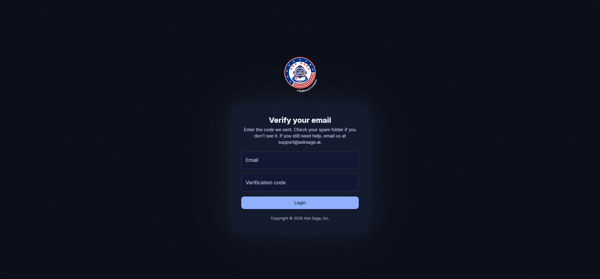 Verify your email screen