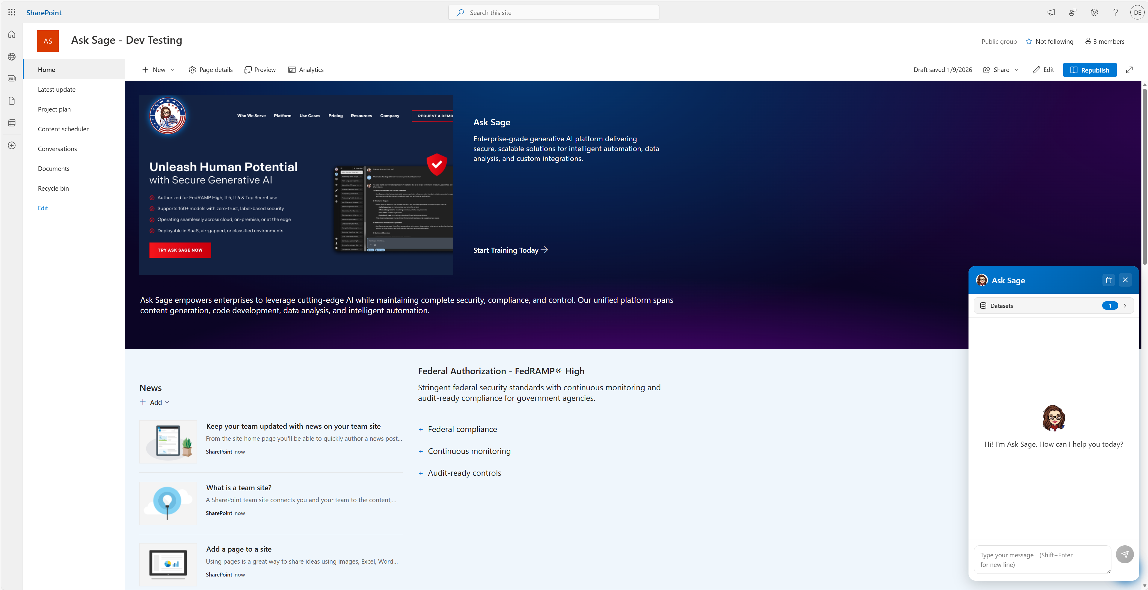 Chat interface opened and ready to use