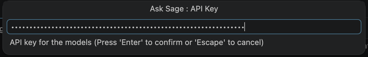 Paste the Ask Sage API key
