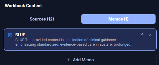 Saved Memo View